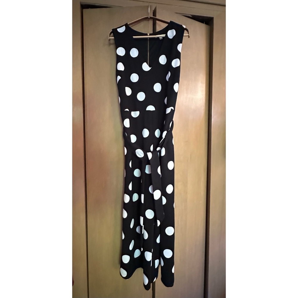 Anthropologie Polka Dot Sleeveless Jumpsuit